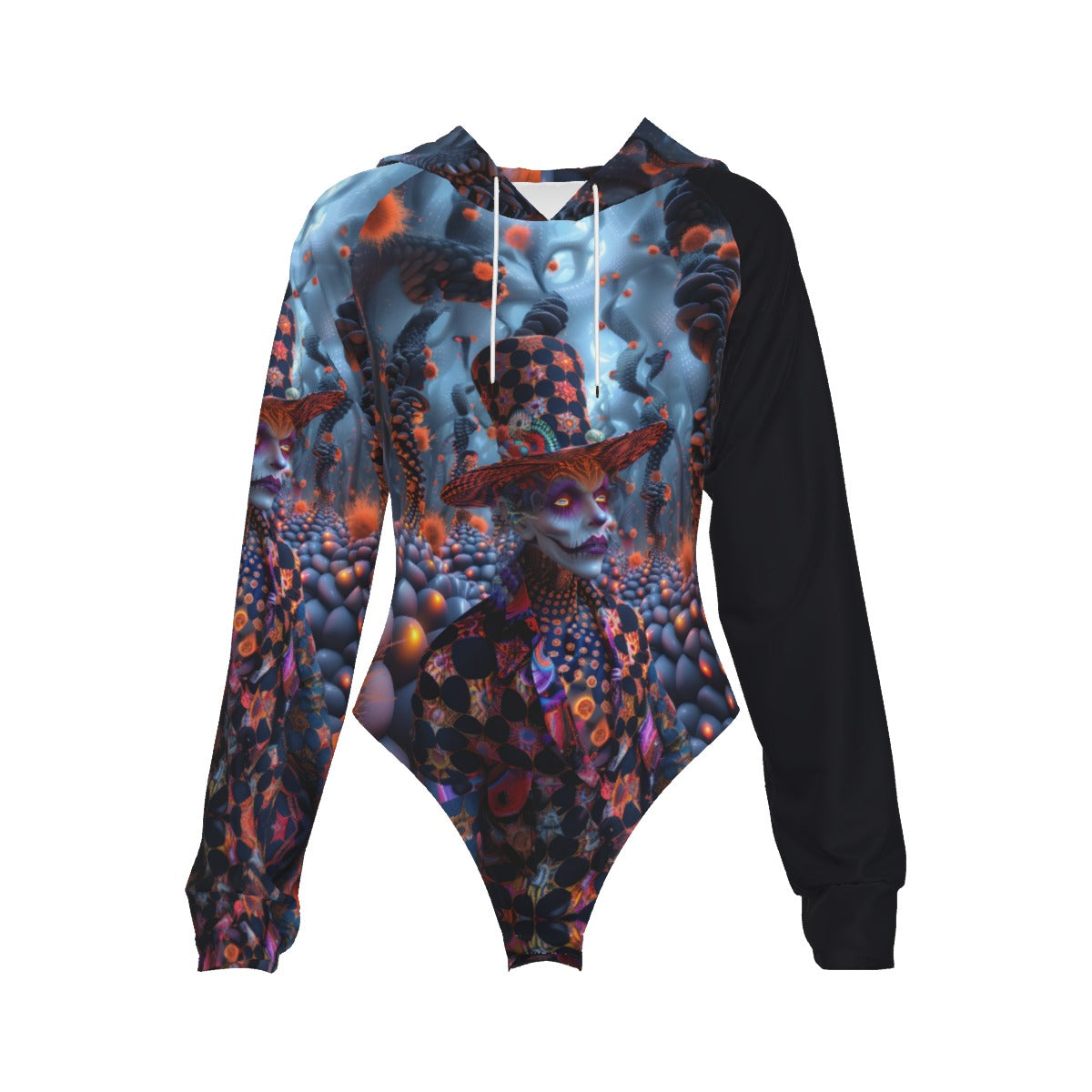 All-Over Print Women's Raglan Sleeve Hooded Bodysuit