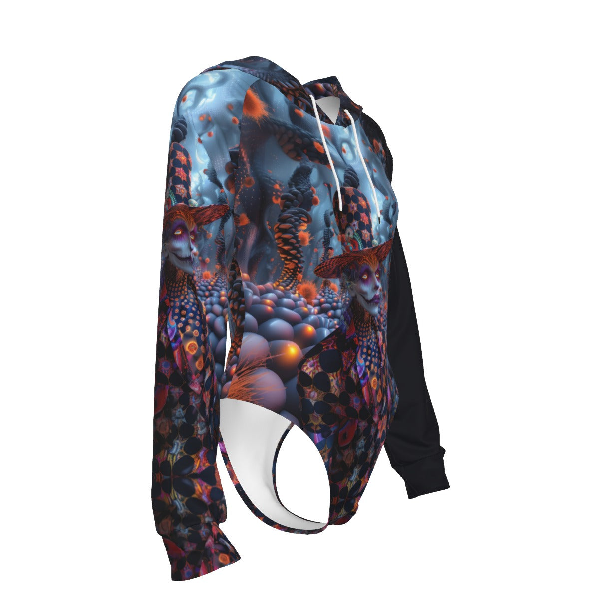 All-Over Print Women's Raglan Sleeve Hooded Bodysuit